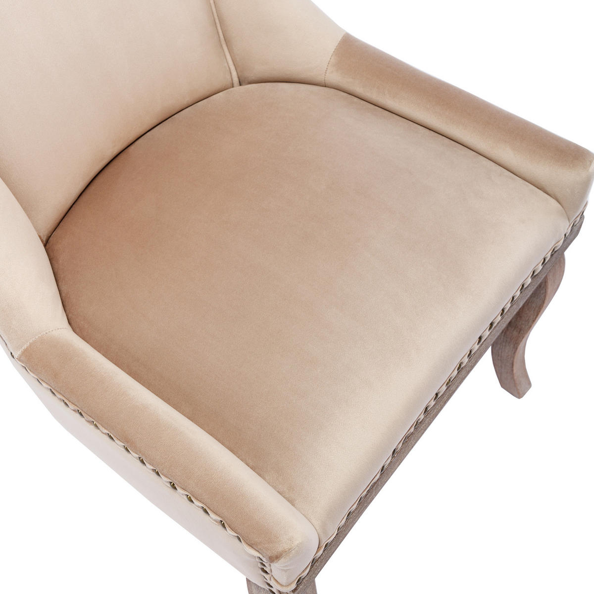 ESSZIMMERSTUHL 2er-Set gepolstert Samt Beige - Beige, Holz (61/91/55cm) - Meubliv