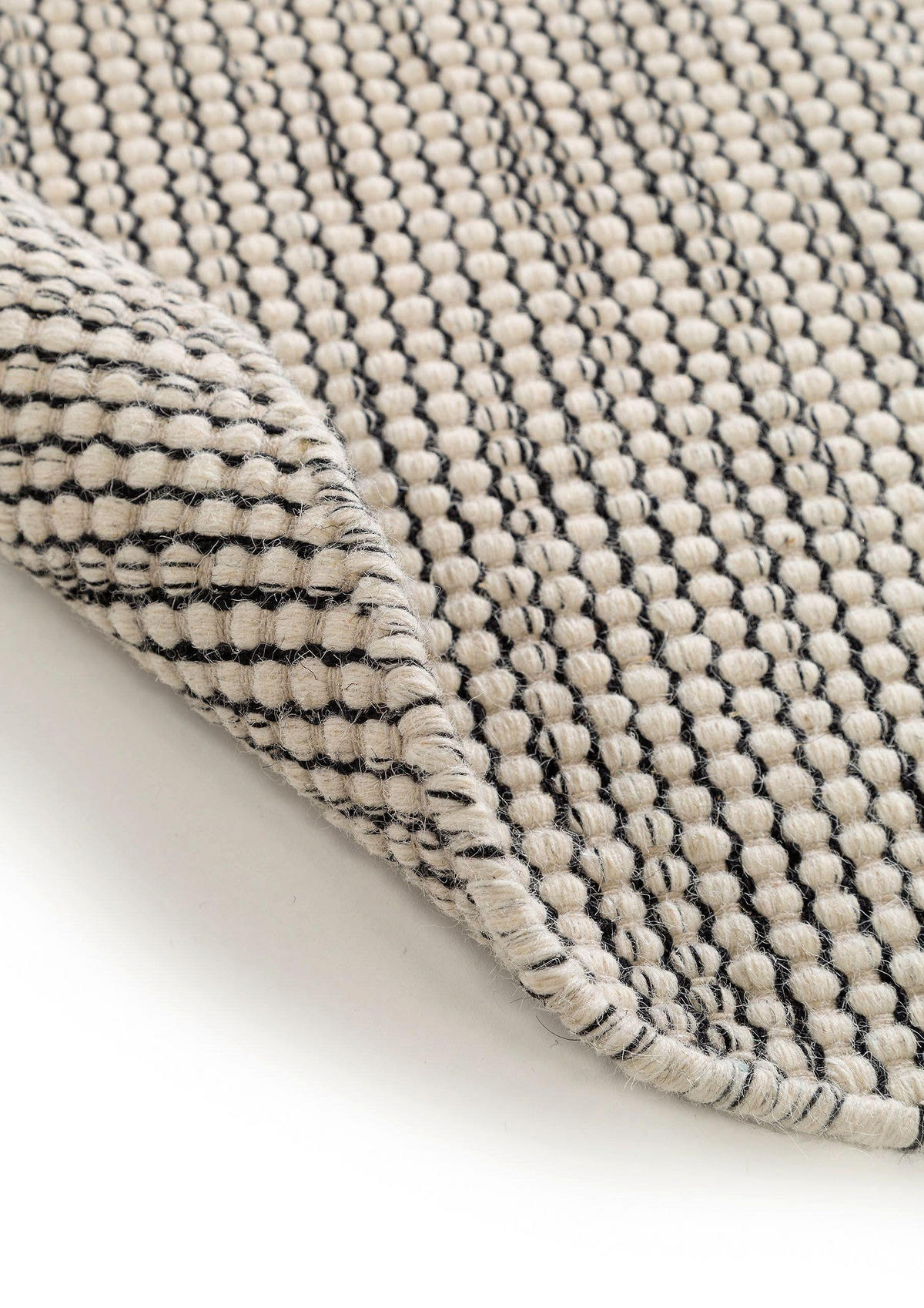 WOLLTEPPICH Rocco Beige/Schwarz ø 250 cm rund - Beige, Textil (250/250cm) - benuta Pure