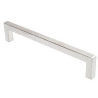 MÖBELGRIFF BA 160mm Küchengriff Edelstahl gebürstet Schrankgriff eckig schmal - Edelstahlfarben, Metall (1/3.2/17cm) - Livingpoint24