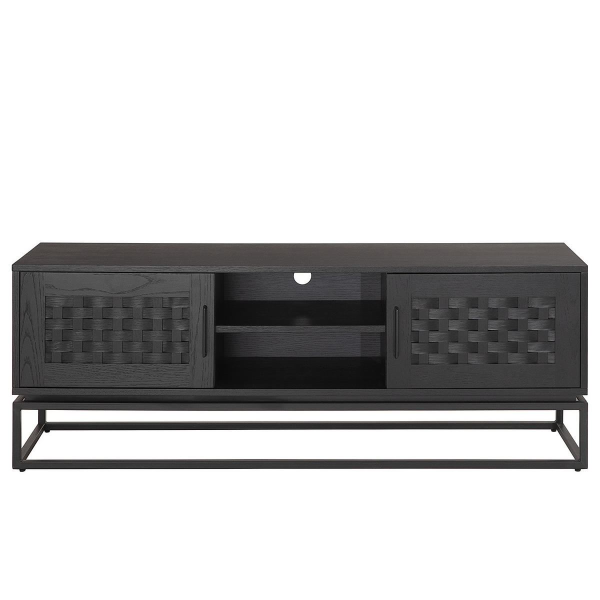 TV-LOWBOARD - Holzwerkstoff / Metall - Schwarz, Holzwerkstoff/Metall (150/55/40cm) - home24