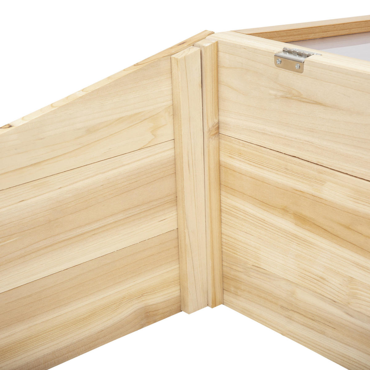 GEWÄCHSHAUS aus Holz 100x50x35/26 cm in Natur mit PC-Platte - Naturfarben, Holz (50/35/100cm) - Modfu
