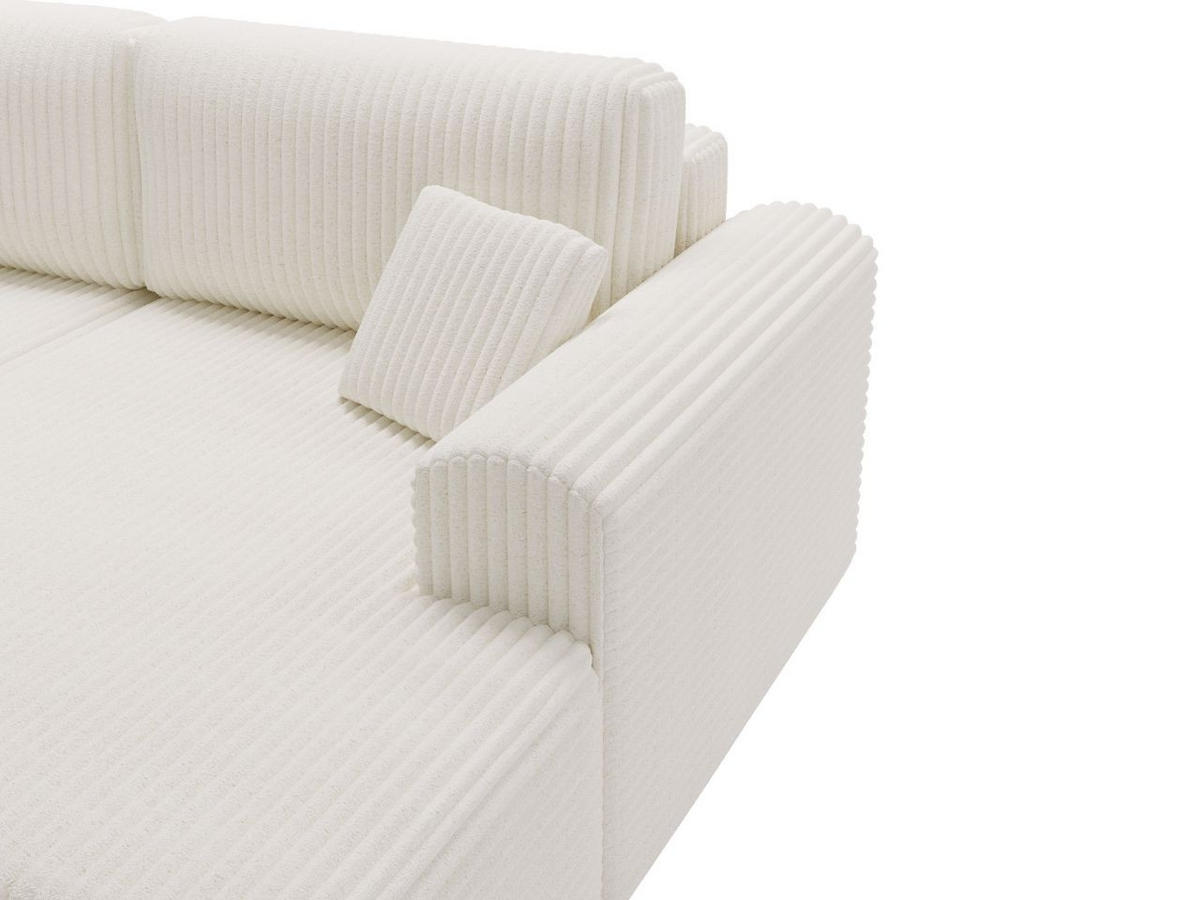 ECKSOFA Belvio Creme Rechts - Creme/Schwarz, Holz/Textil (257/177cm) - Graingold