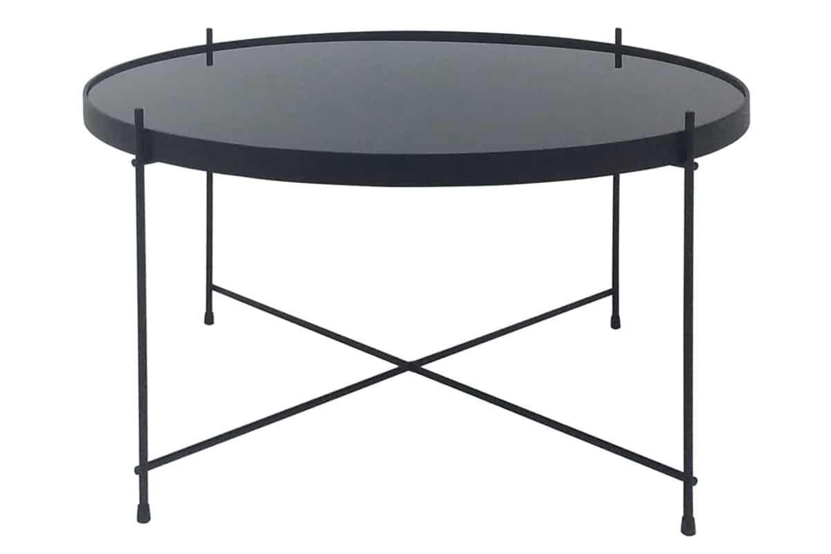 COUCHTISCH ELEGANCE rund Schwarz|Transparent 70cm - Transparent/Schwarz, Glas/Metall (70/70/40cm) - riess-ambiente