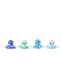 BRIEFBESCHWERER OCTOPUS (4ER SET) - Blau, Glas (8.5/4.5/8.5cm) - J-Line