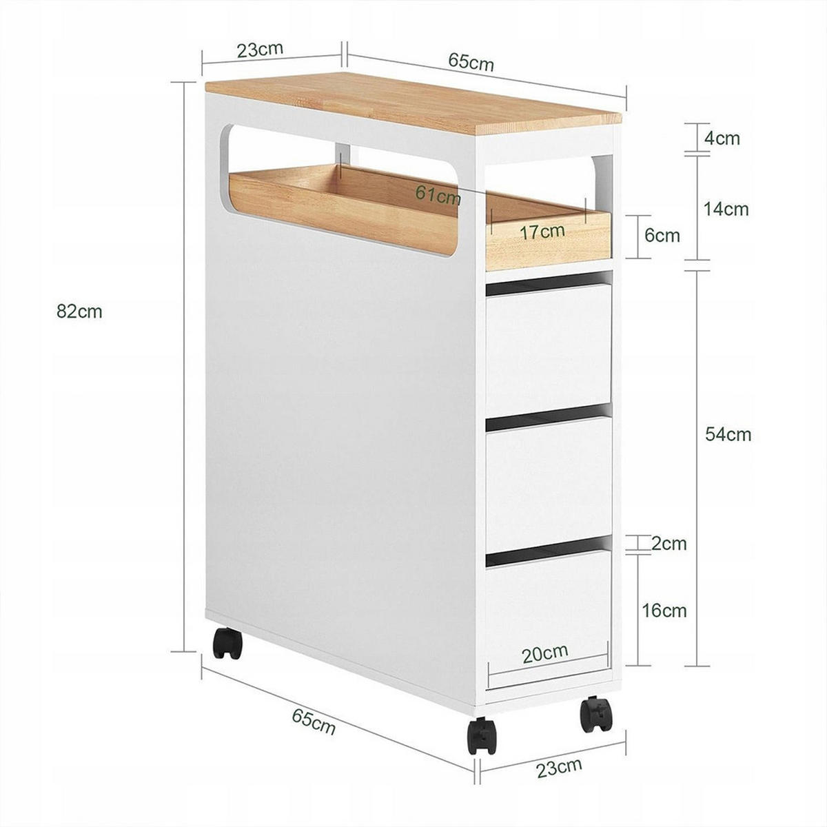 SCHRANK, weiß 65/82/23cm - Weiß, Holzwerkstoff (65/82/23cm)