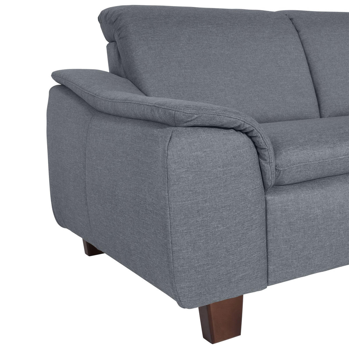 ECKSOFA mit Ottomane rechts Kaylil Flachgewebe denim - Flieder, Kunststoff (187/247cm) - 58aufmkessel