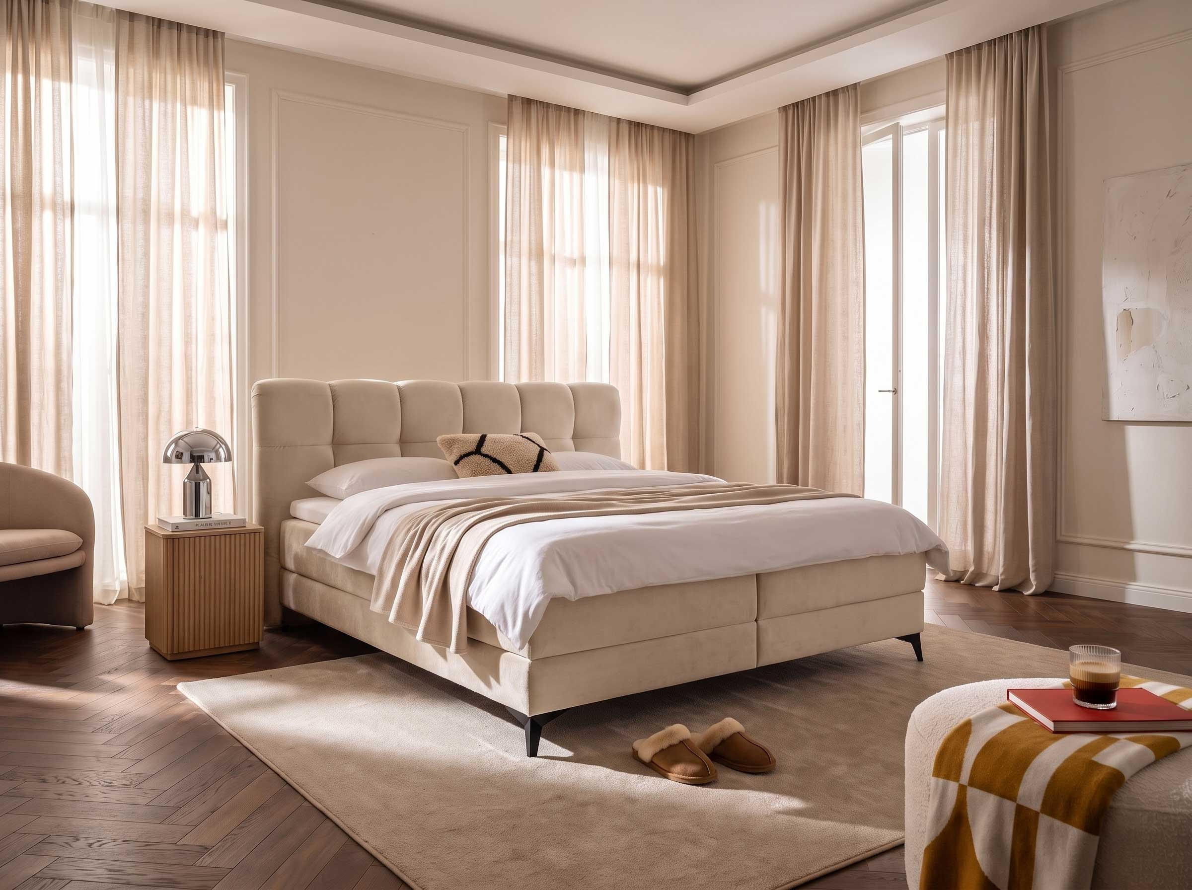 wonello Boxbett Beige 160x200 cm
