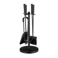 KAMINBESTECK - Schwarz, Metall (20/50/20cm) - Relaxdays