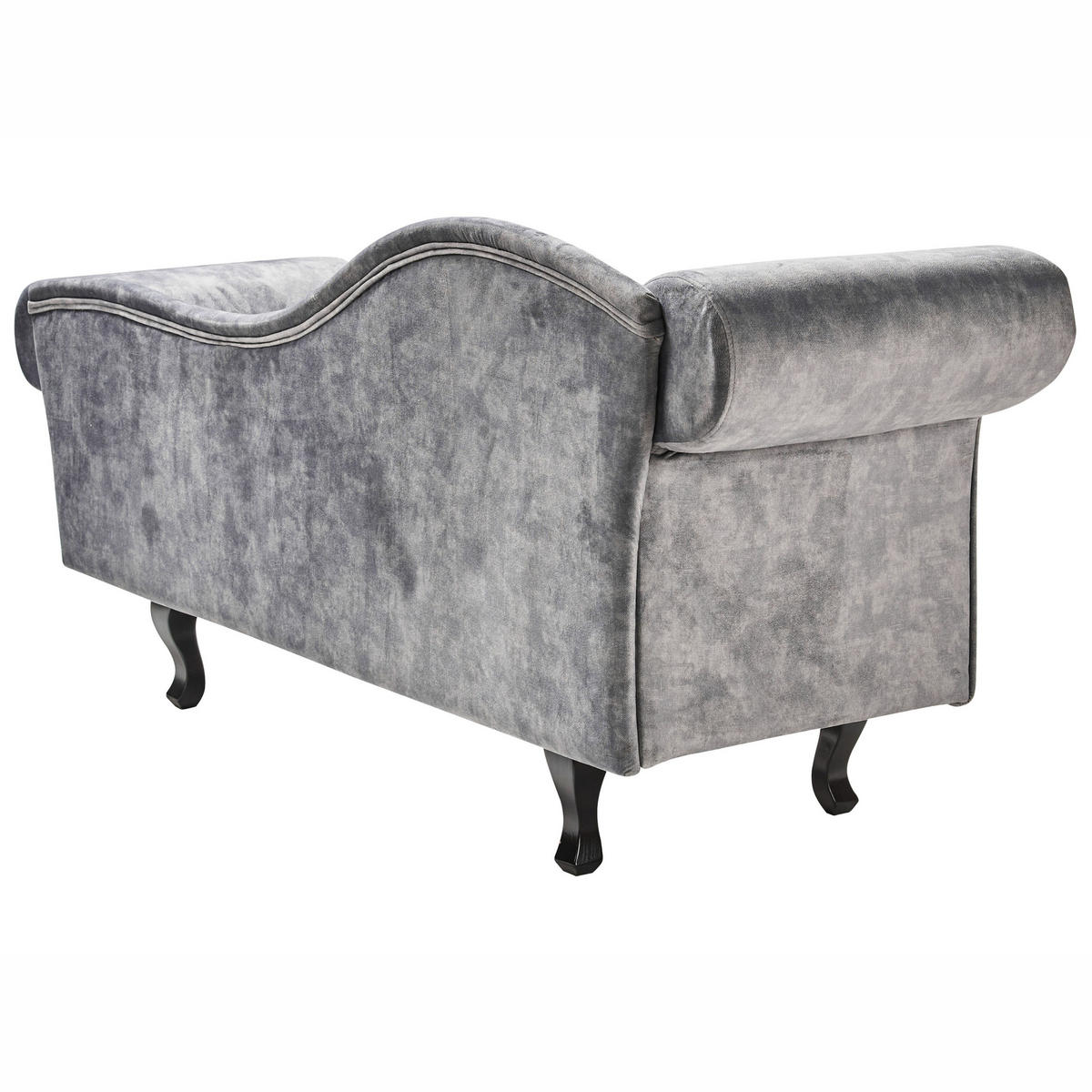 ČALOUNĚNÉ LEHÁTKO CHAISE LONGUE LEVOSTRANNÉ Sametová látka Šedé Lattes II - tmavě šedá/hnědá, textil (192/81/59cm) - Beliani