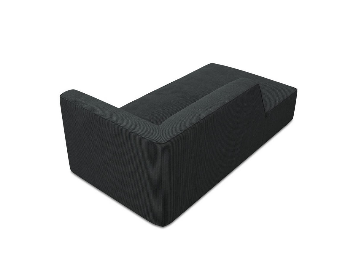 CHAISELONGUE links Ruby aus Cord schwarz - Schwarz, Textil (93/69/180cm) - Micadoni