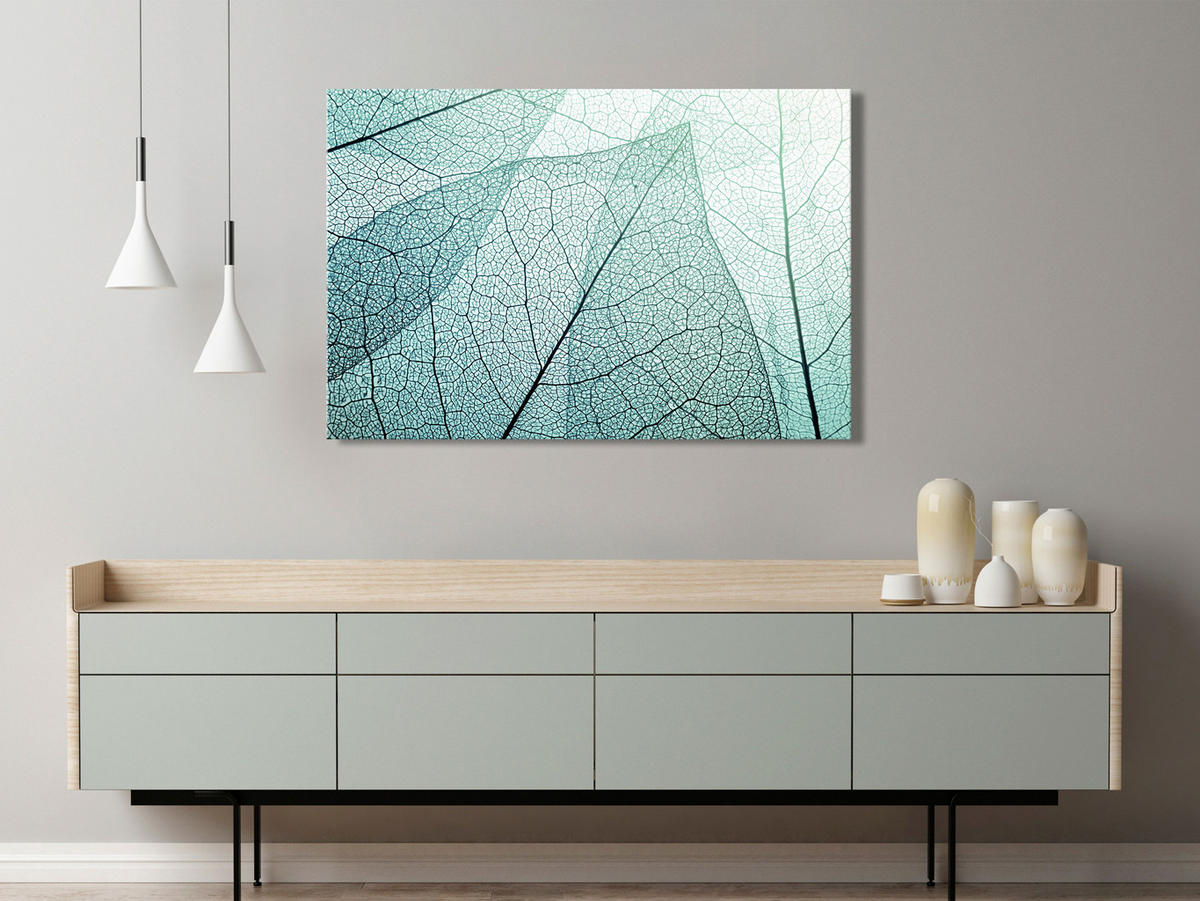 KUNSTDRUCK Grün 90/60 cm - Schwarz/Grün, Textil (90/60cm) - KUNSTLOFT