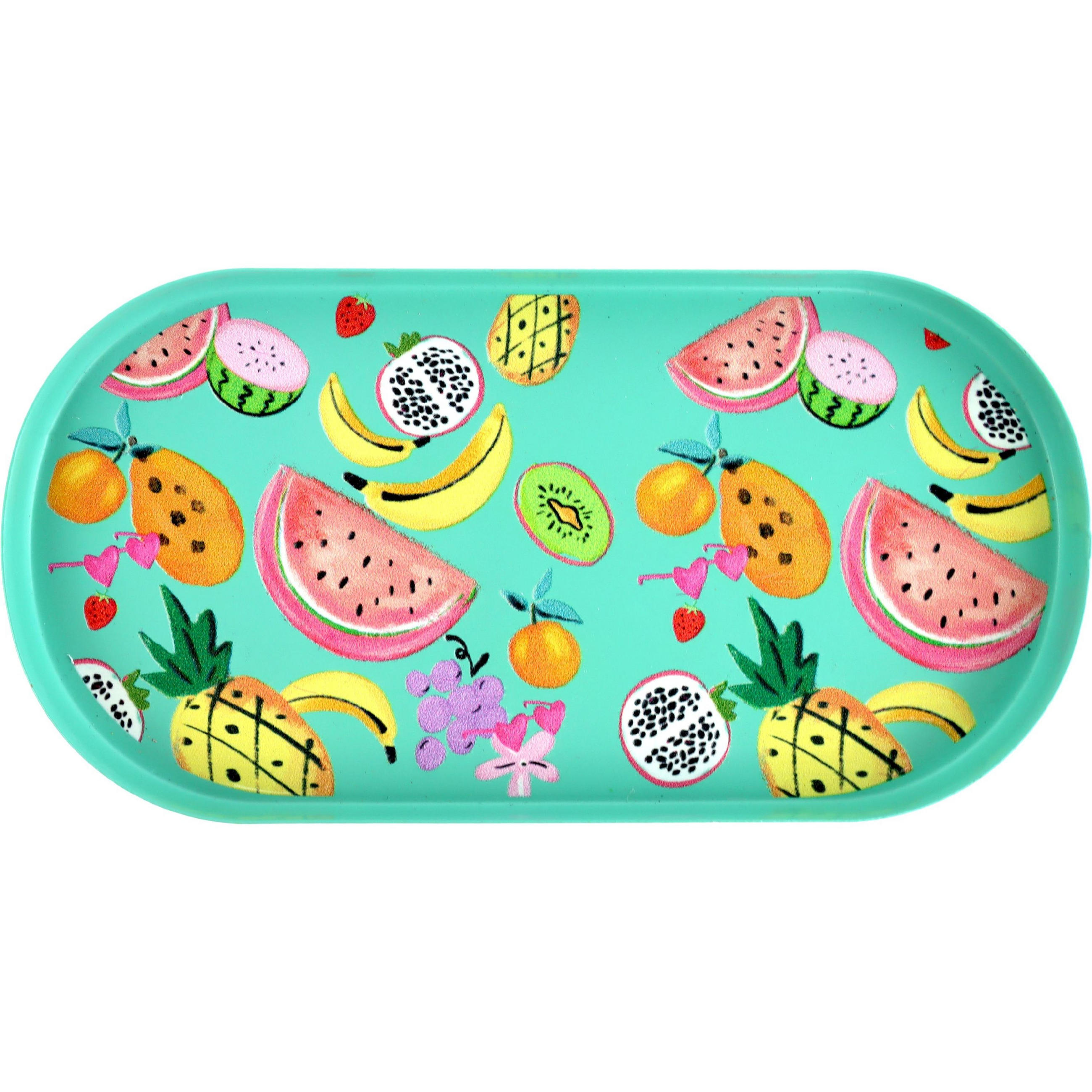 DEKOTELLER & -TABLETTS Fruit Party 20/10/1,5 cm - Blau, Metall (1.5cm) - FURNARO
