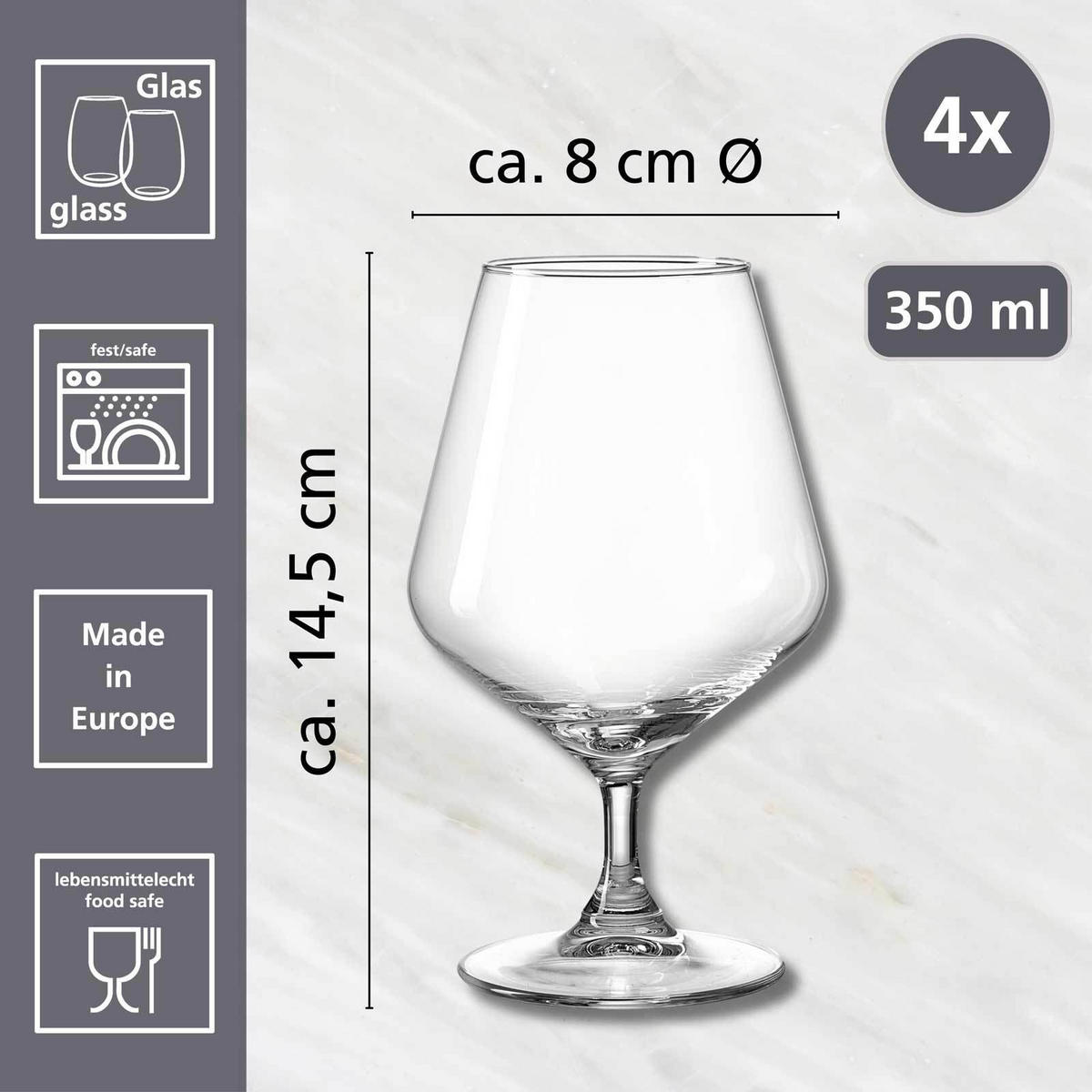 SCHWENKGLÄSER Rumba transparent 350 ml 4er Set - Transparent, Glas (350L) - Ritzenhoff Breker