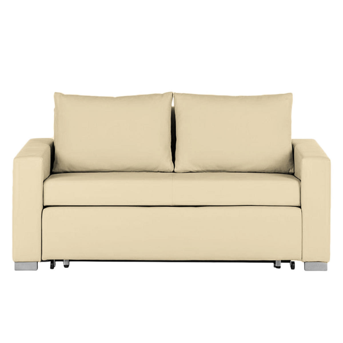 SCHLAFSOFA - Beige/Silberfarben, Kunststoff (153/90/90cm) - home24