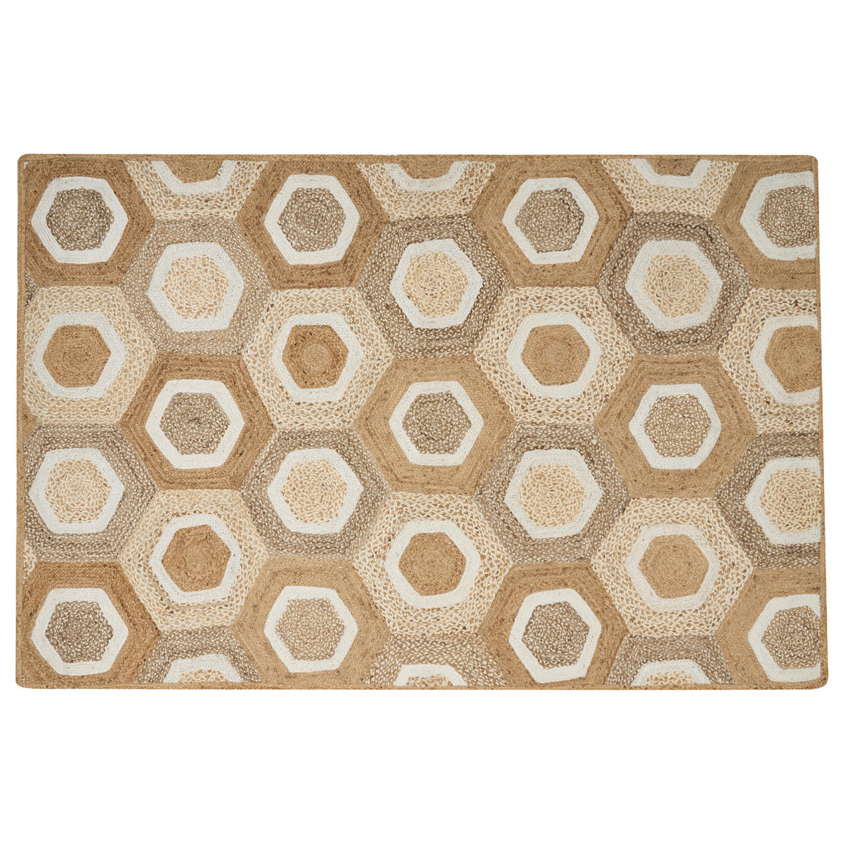 KURZFLOR-TEPPICH Beige 200/300 cm Basoren - Beige/Weiß, Naturmaterialen (200/300cm) - Beliani