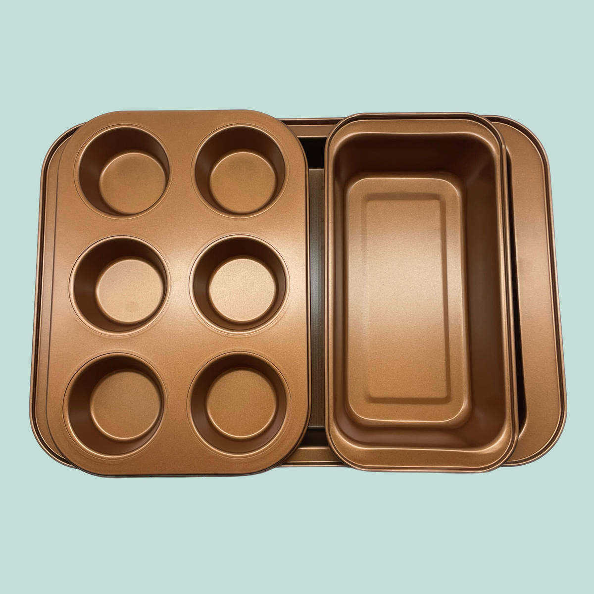 3-DIELNA sada na pečenie - medená, kov - Relaxdays