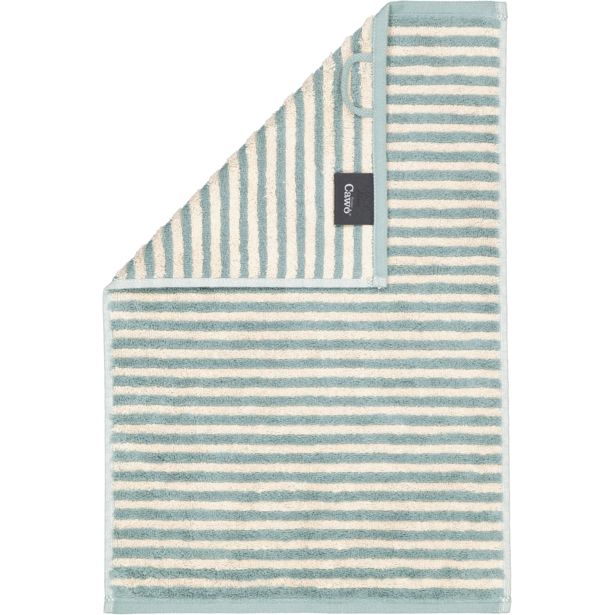 GÄSTETUCH LINES RINGEL 6255 FJORD - 43 - Grün, Textil (30/50cm) - Cawoe