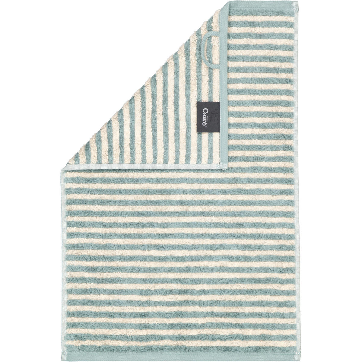 GÄSTETUCH LINES RINGEL 6255 FJORD - 43 - Grün, Textil (30/50cm) - Cawoe
