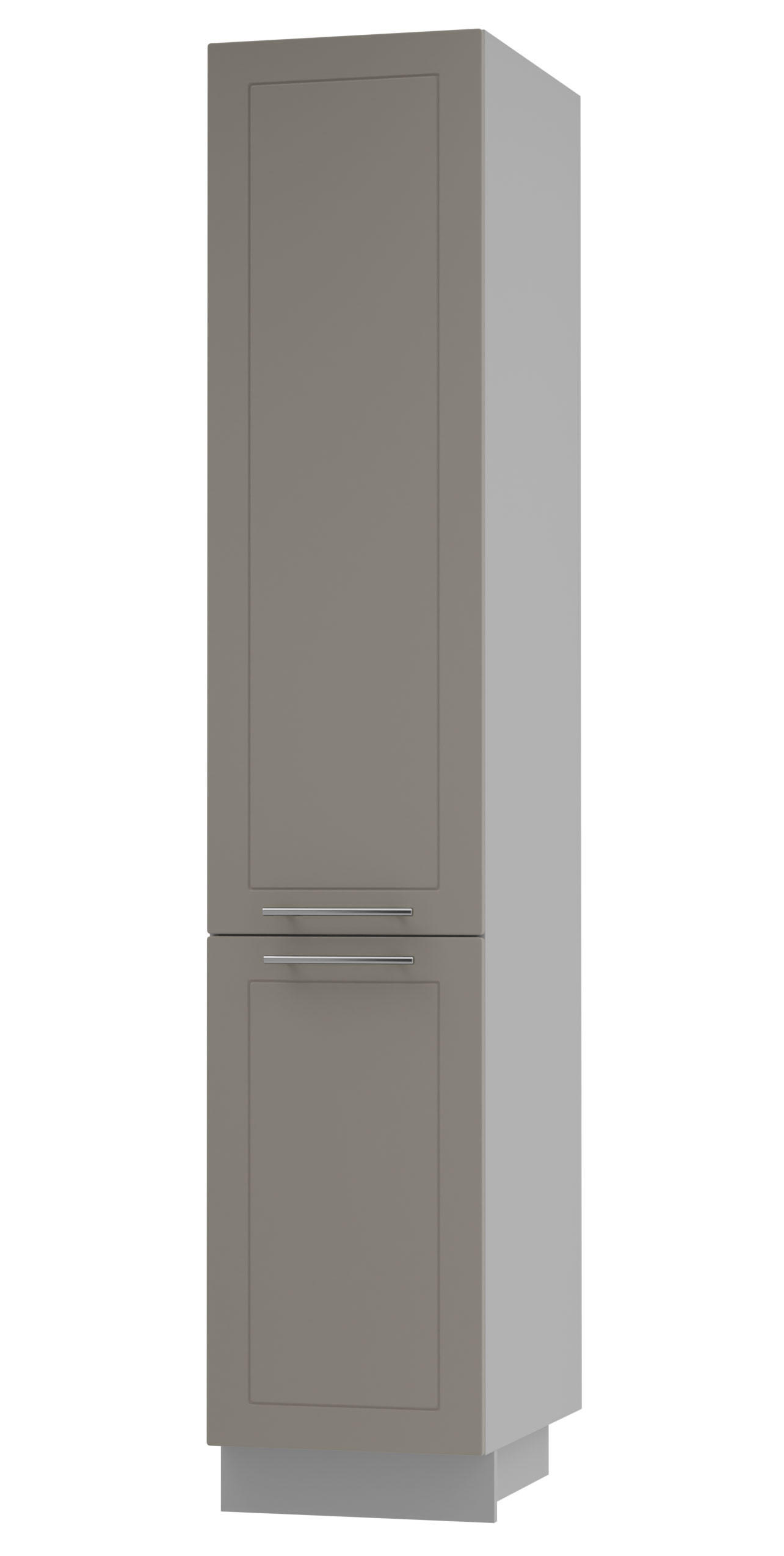 APOTHEKERSCHRANK Kvantum 2D14K/40/kargo Beige Matt / Grau Matt 40 / 59 / 207cm - Beige/Grau, Holz/Holzwerkstoff (40/207/59cm) - Feldmann-Wohnen
