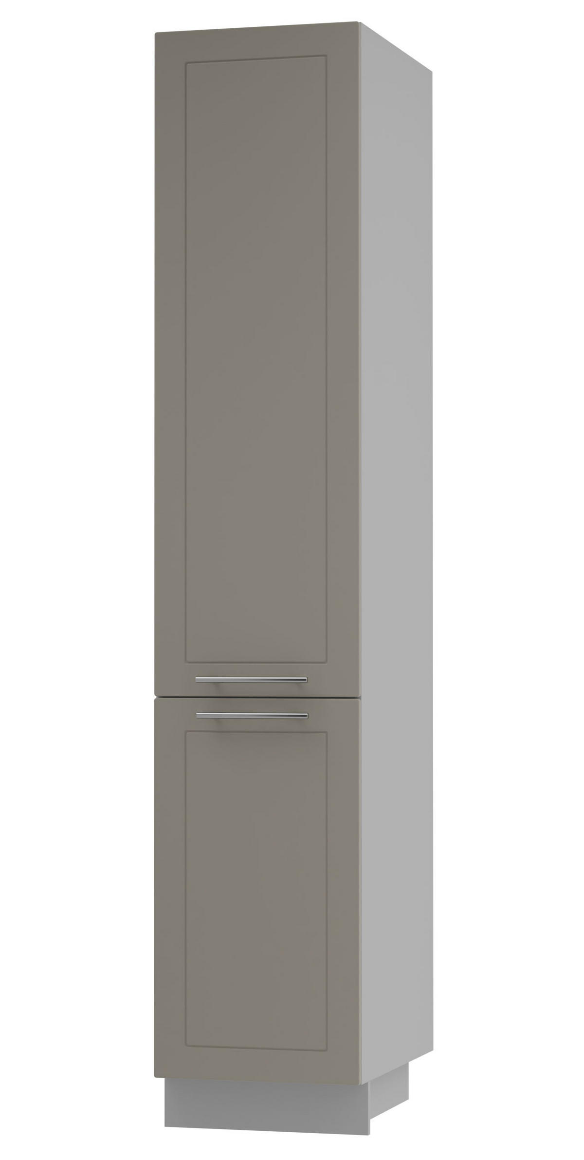 APOTHEKERSCHRANK Kvantum 2D14K/40/kargo Beige Matt / Grau Matt 40 / 59 / 207cm - Beige/Grau, Holz/Holzwerkstoff (40/207/59cm) - Feldmann-Wohnen