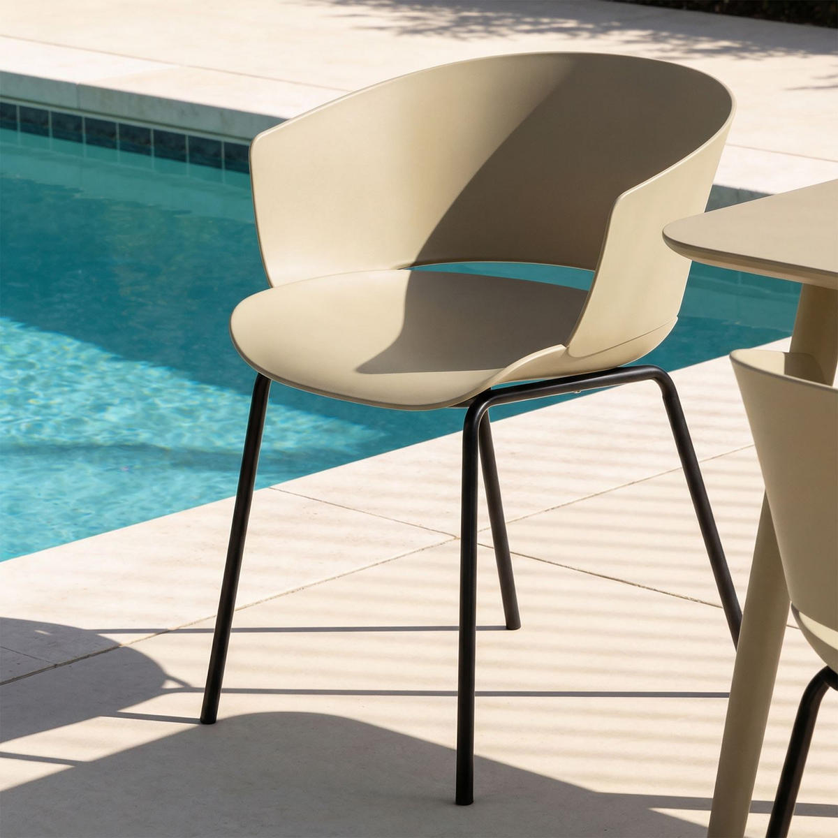 GARTENSTÜHLE NIVEL 4er-Set beige - Beige, Textil (60/80/56cm) - IDIMEX