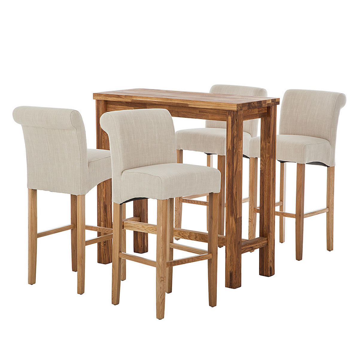 BARTISCH - Eiche massiv - Eichefarben, Holz (45/108/107cm) - home24