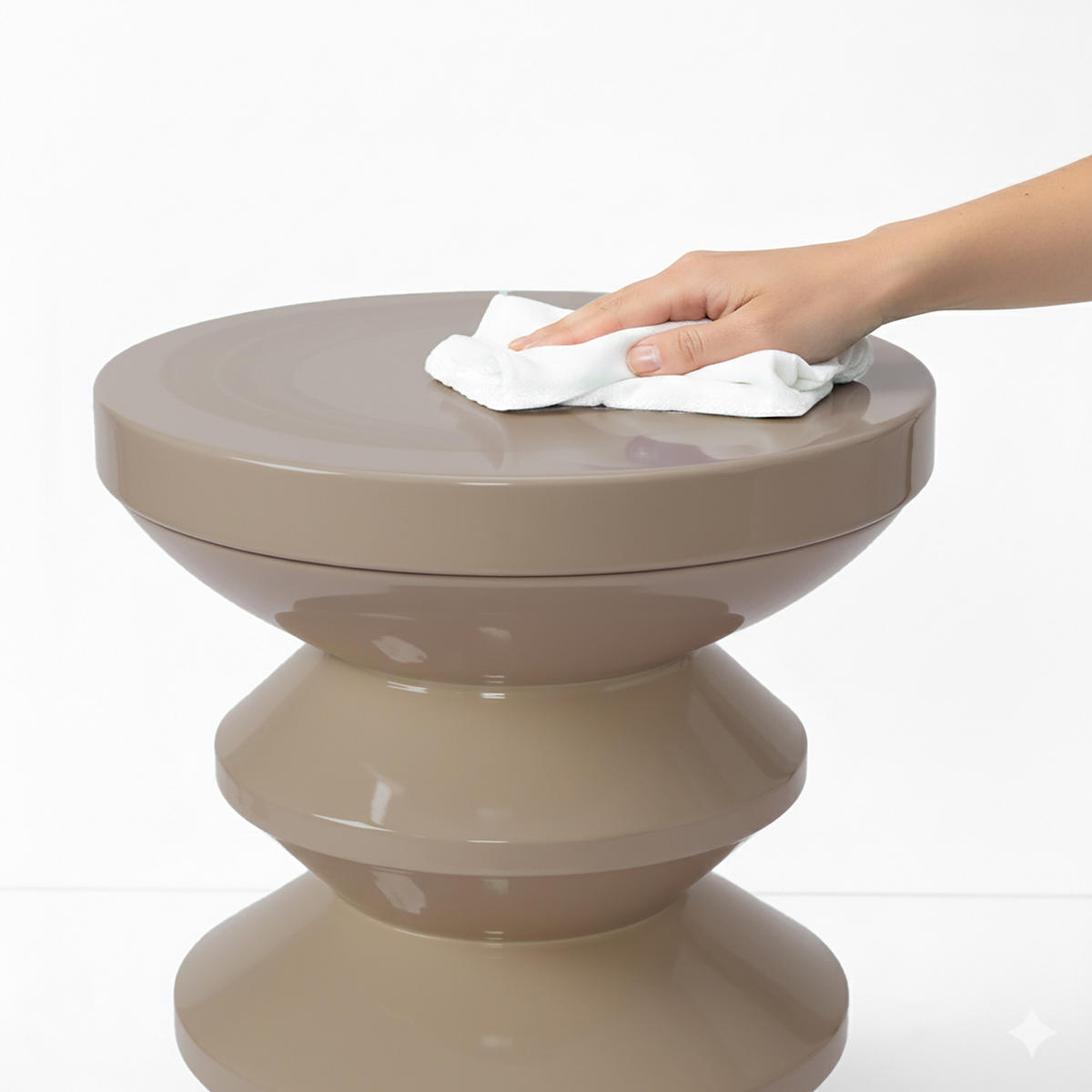 STRANSKA miza - bež, kovina (35/35/46cm) - Relaxdays