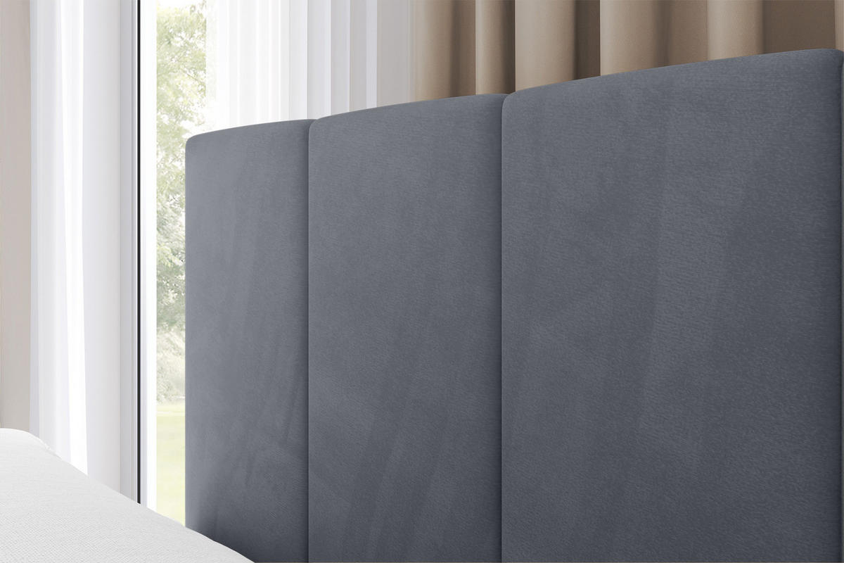 EINZELBETT Jugendbett mit Bettkasten Rechts, mit Matratze - LOVY 100x200 Grau - Grau, Holzwerkstoff/Textil (100/200cm) - ALTDECOR