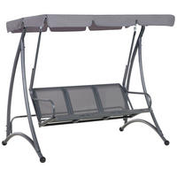 HOLLYWOODSCHAUKEL Sonnendach grau Bogart - Grau, Textil (190/169/120cm) - Beliani