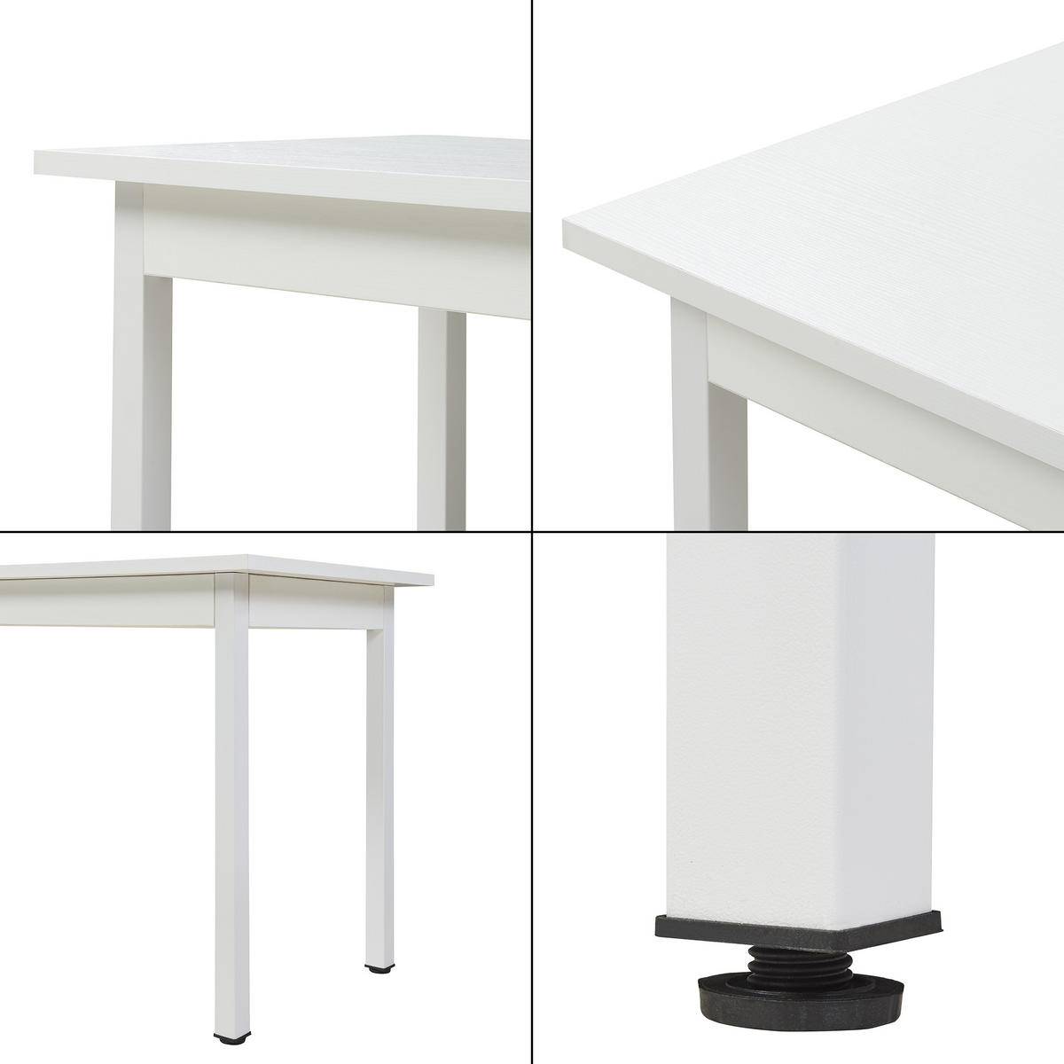 ESSTISCH - Weiß, Holzwerkstoff/Metall (60/140/75cm) - [en.casa]