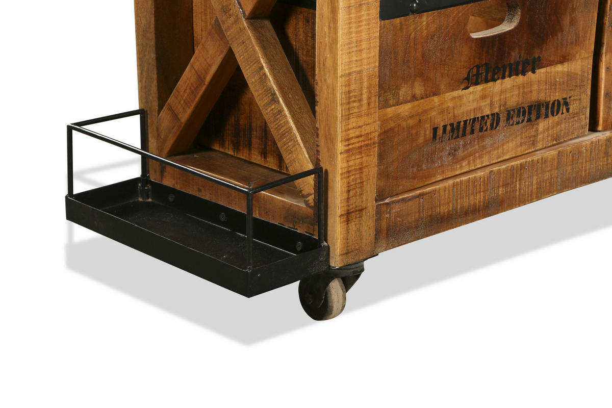 BARSCHRANK Einar Mangoholz Braun 92x100x30cm - Braun, Holz (100/92/30cm) - DELUKE