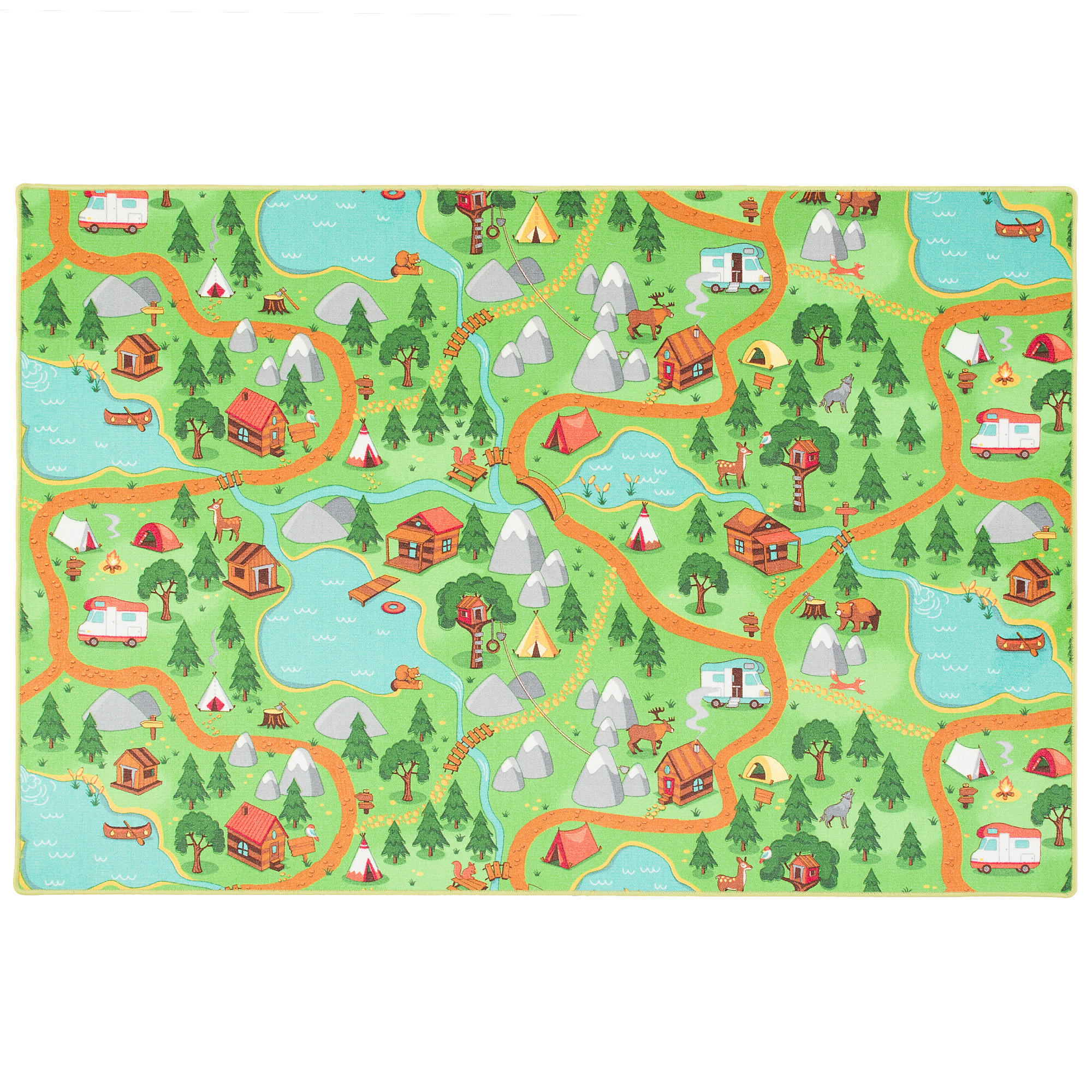 KINDER SPIEL TEPPICH CAMPINGPLATZ - Multicolor, Textil (200/250cm) - Snapstyle