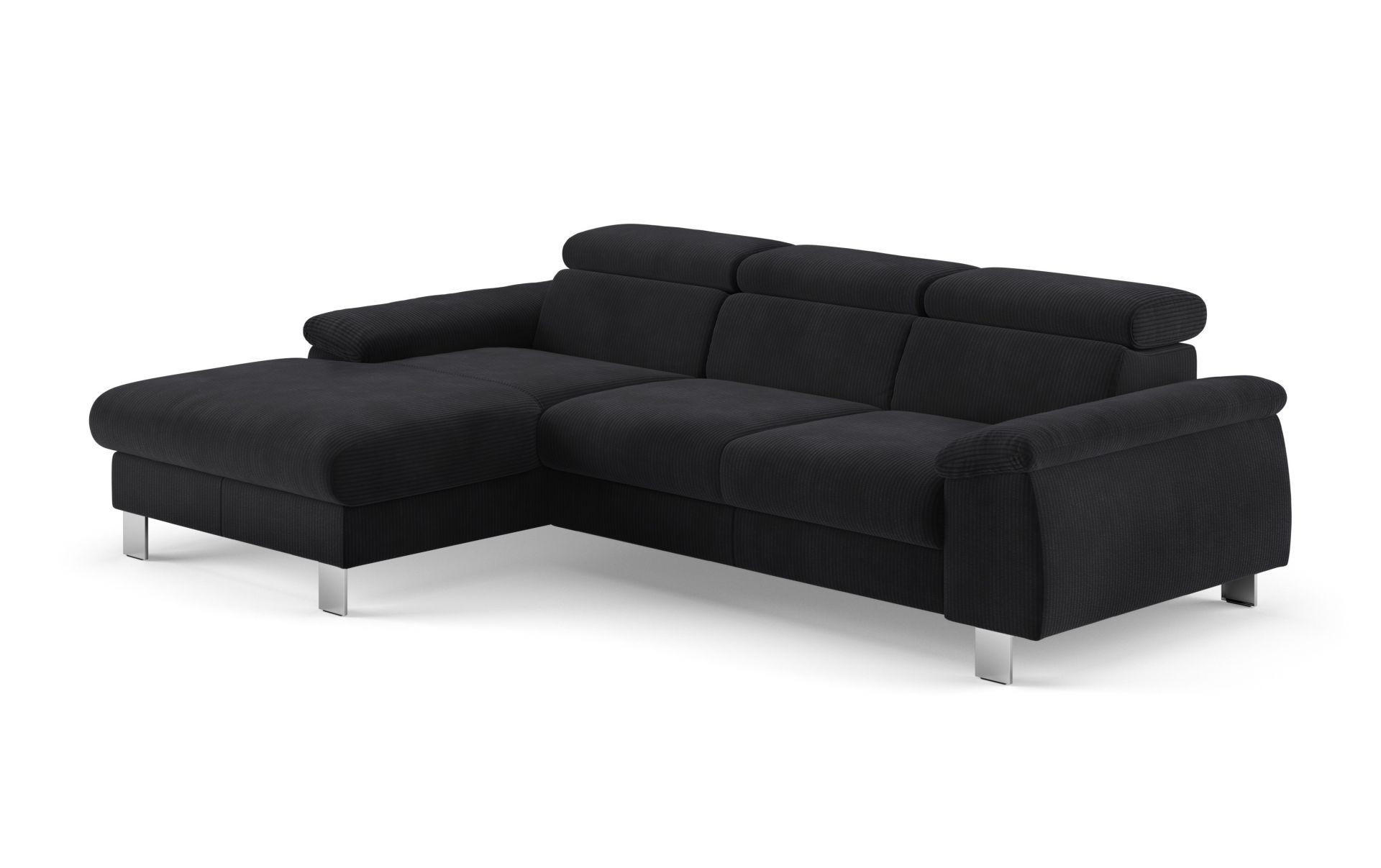Cotta Eckschlafsofa Schwarz 244x166 cm