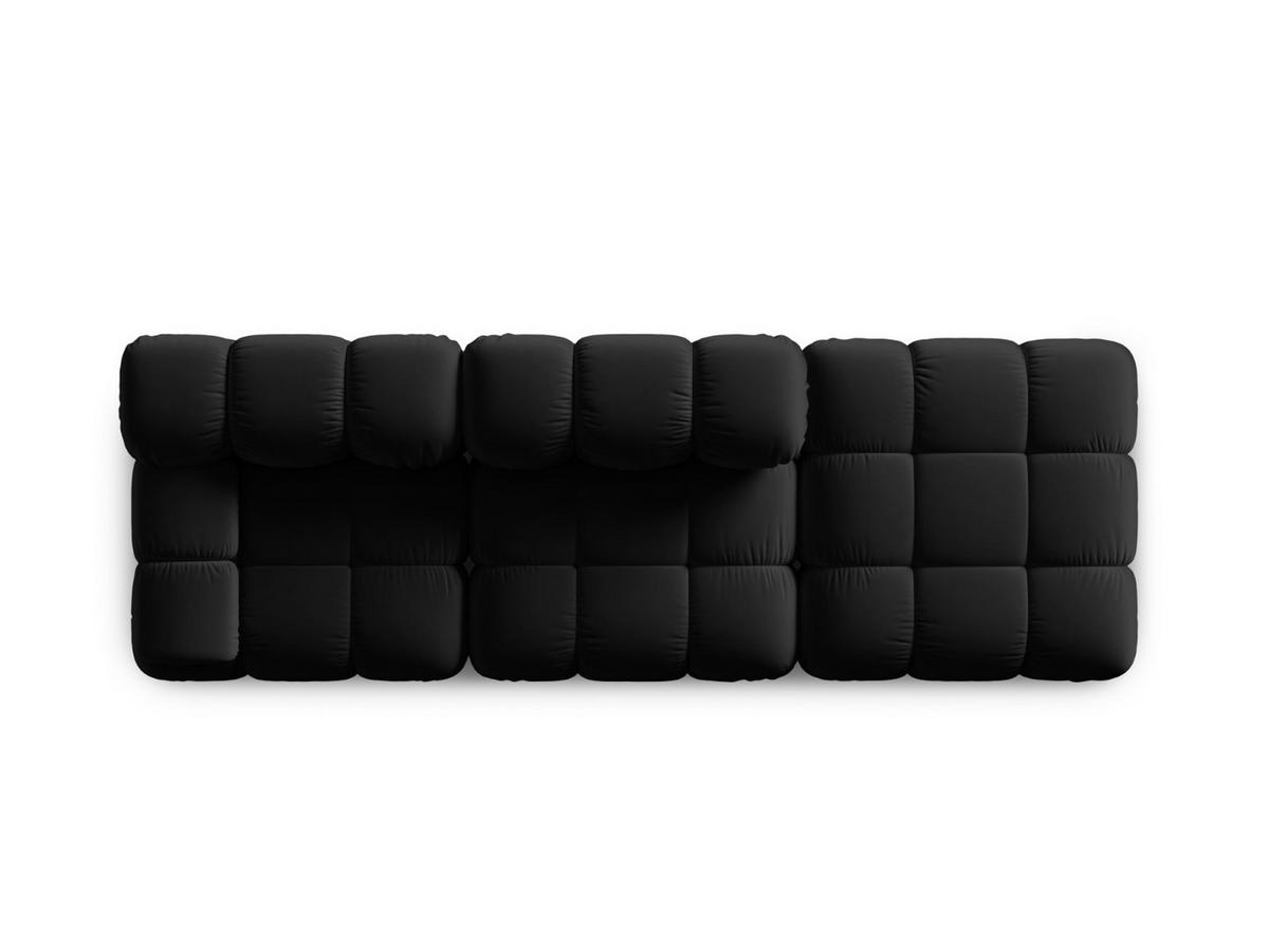 MODULARES-SOFA rechts Bellis aus Samt schwarz 4 Sitzplätze - Schwarz, Textil (94/63/282cm) - Micadoni
