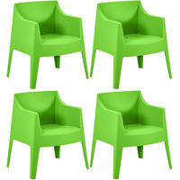 GARTENSTUHL Henri 4er Set 73x57x78cm Kunststoff Grün Stapelstuhl - Grün, Kunststoff (73/78/57cm) - DELUKE
