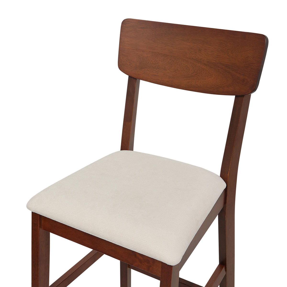 BARSTUHL 2er-Set Dunkelbraun/Beige Ambler - Beige, Holz (44/113/53cm) - Beliani