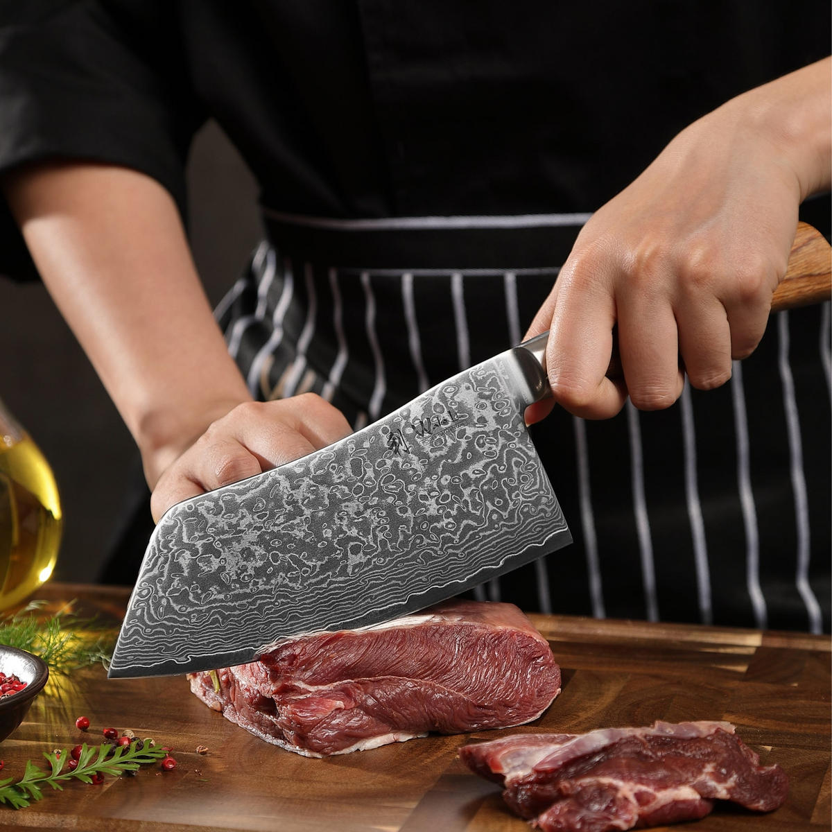 KOCHMESSER 17 cm - Braun, Holz/Metall (32cm) - Wakoli