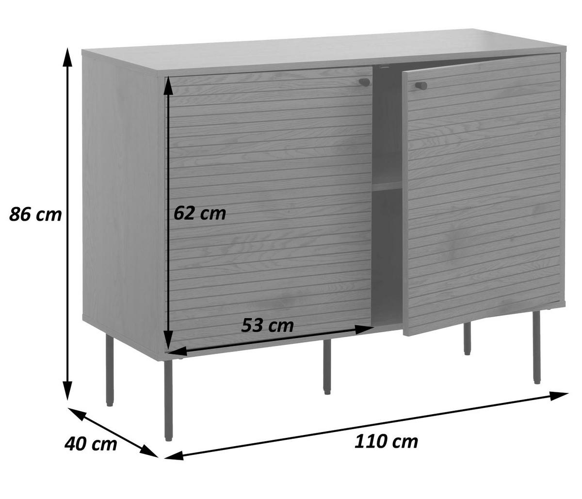 SIDEBOARD Braun - Braun, Holz (110/86/40cm) - MCW