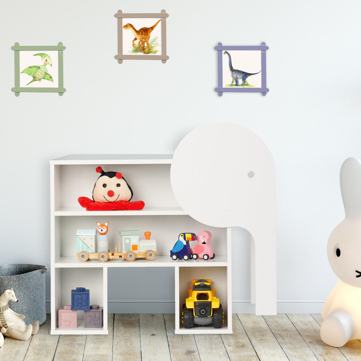KINDERREGAL - Weiß, Holzwerkstoff (64.5/60.5/20.5cm) - Relaxdays