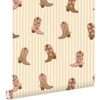 TAPETE Cowboystiefeln 50 x 900 cm - Gelb, Papier (50/0.1cm) - ESTAhome