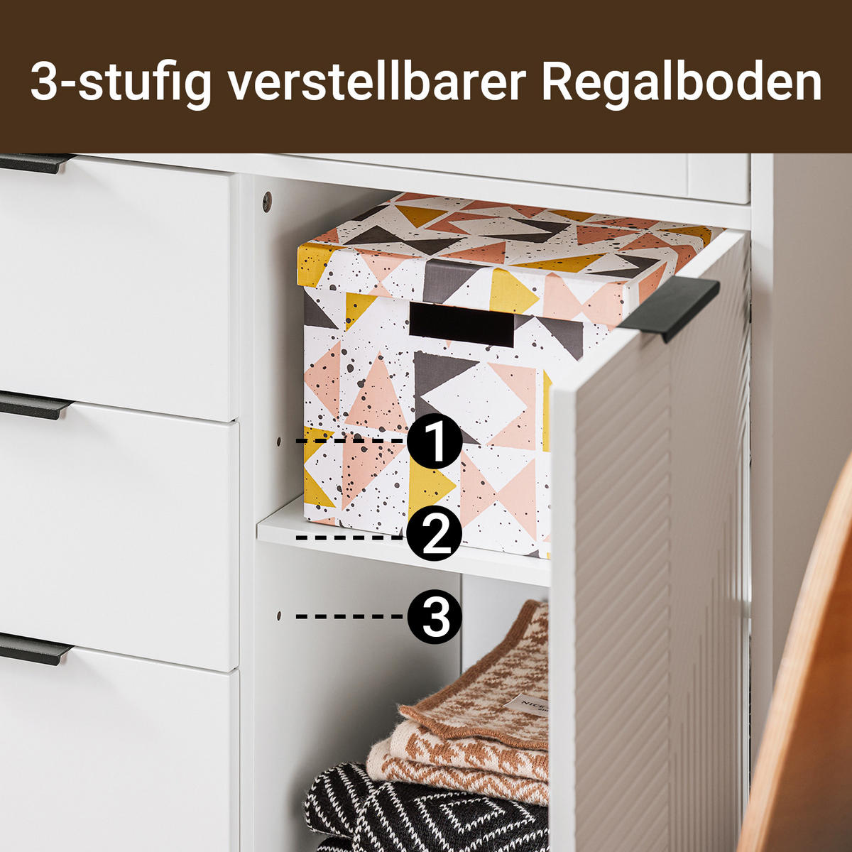 SIDEBOARD Weiß - Weiß, Glas/Holzwerkstoff (86/108/40cm) - SoBuy