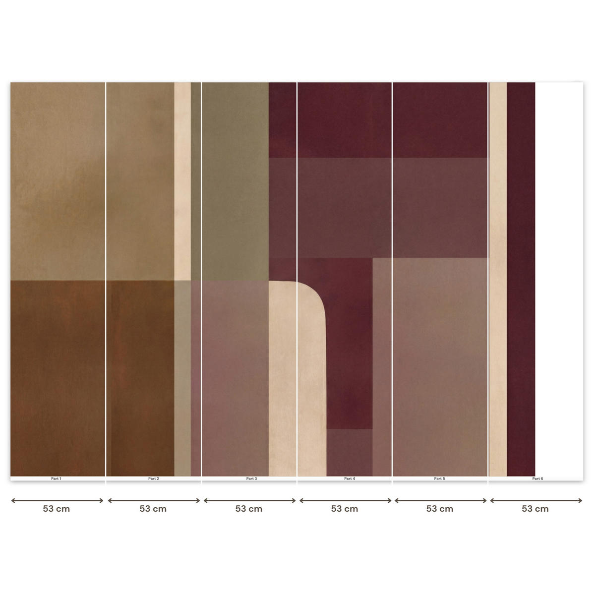 TAPETE - Unis - Abstrakt - Bordeaux - Linien - 280x200 cm - Multicolor, Papier (280/200cm) - OnlyWow