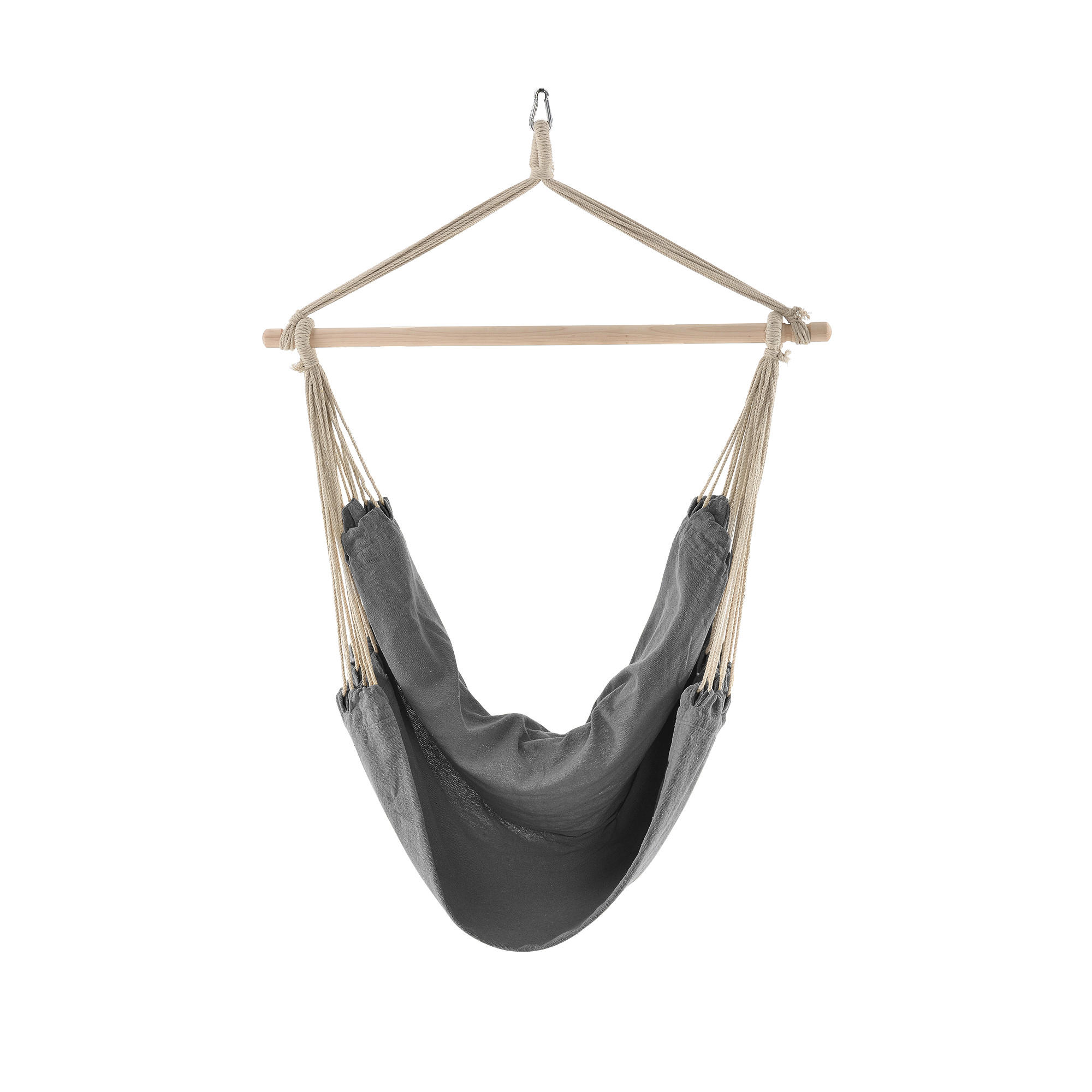 HÄNGESESSEL Chieti - Grau, Holz/Textil (185/140/125cm) - casa.pro