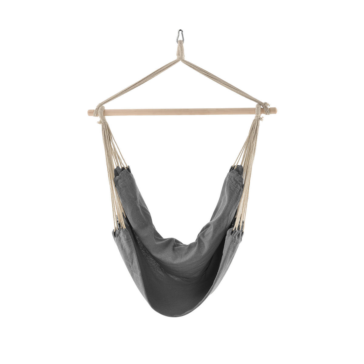 HÄNGESESSEL Chieti - Grau, Holz/Textil (185/140/125cm) - casa.pro