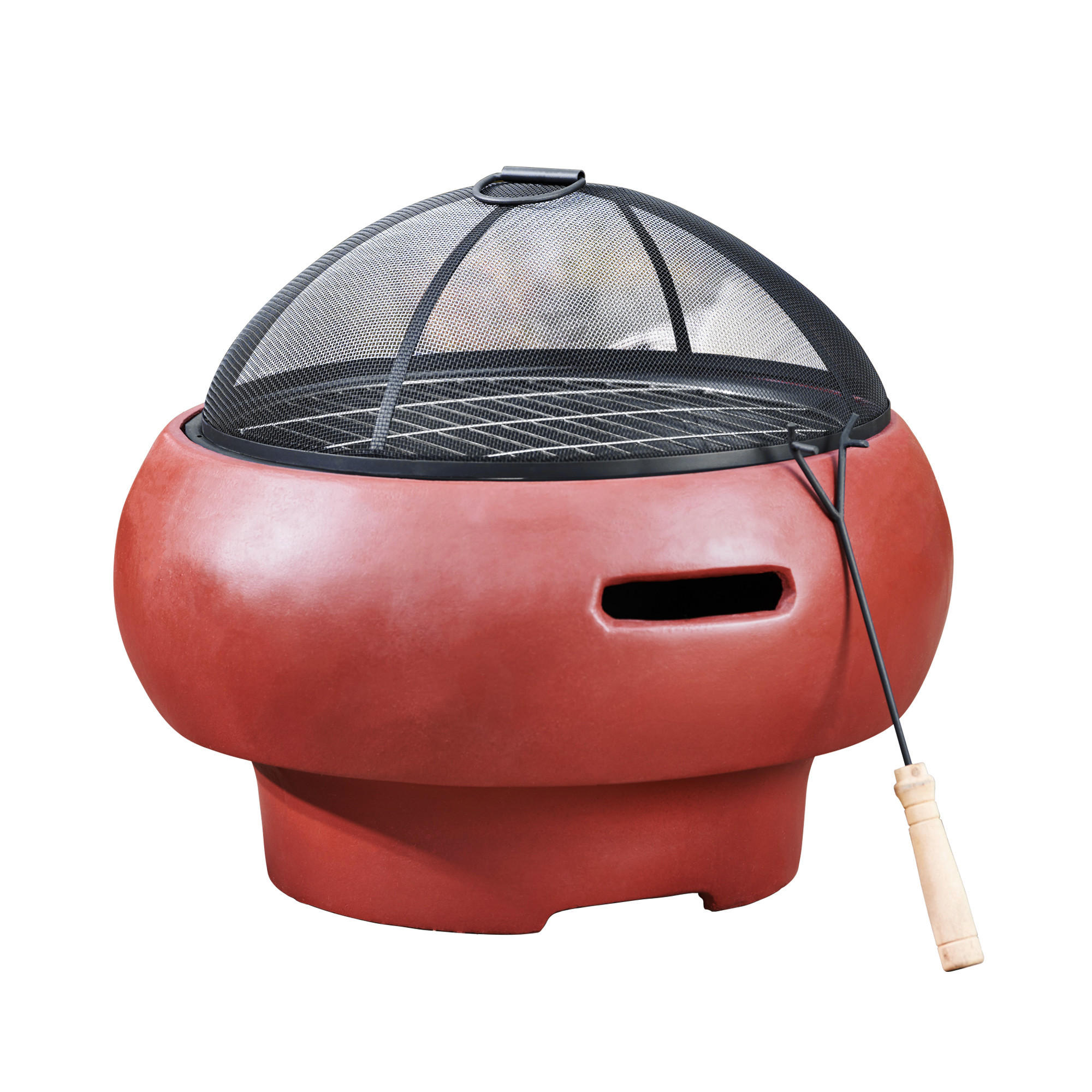 FEUERSTELLE Rot - Rot, Metall (53/47/47cm) - Teamson Home