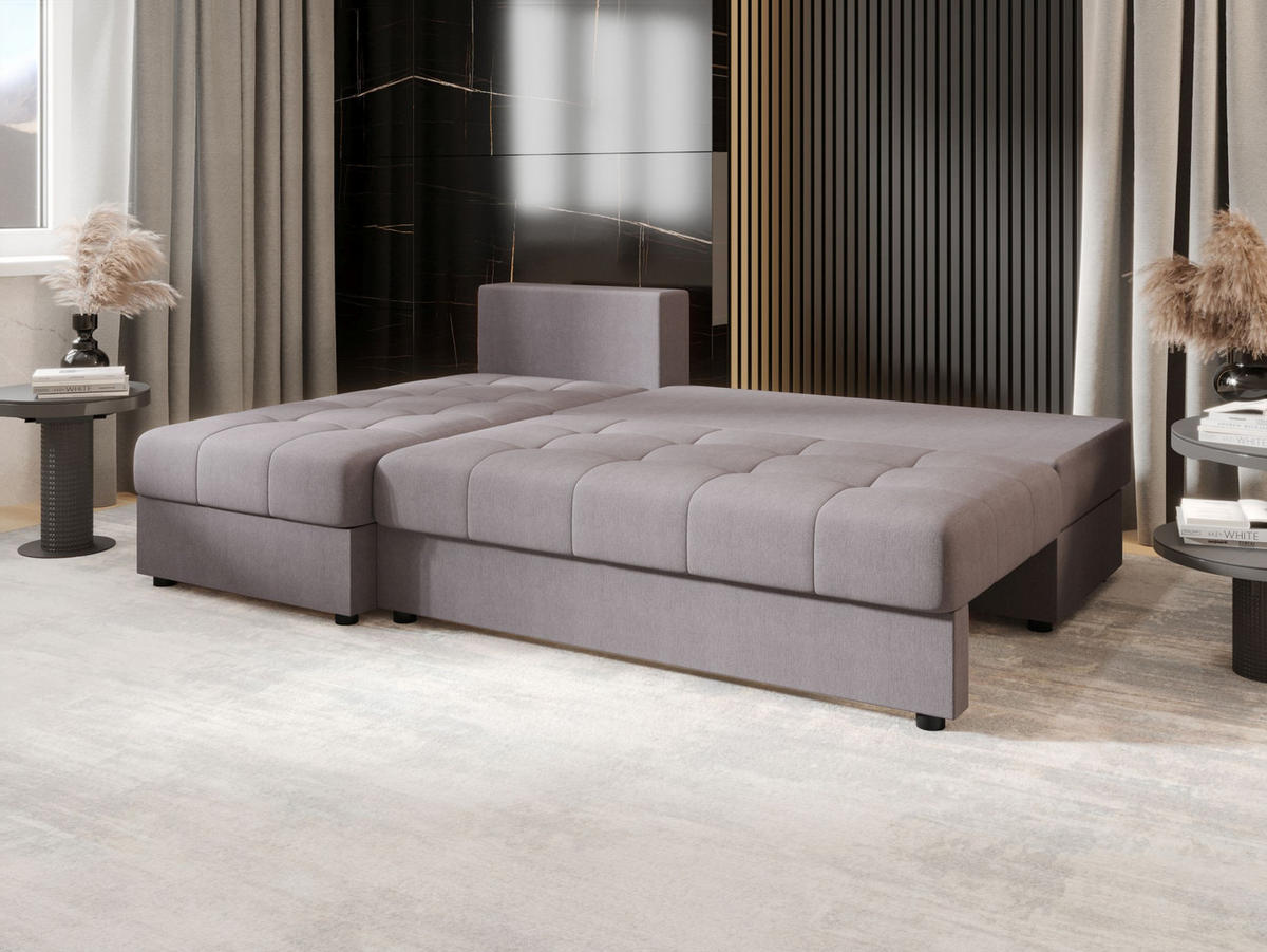 ECKSOFA MOS L Cosmic 160 Links mit Schlaffunktion - Grau, Textil (200/143cm) - Bedante