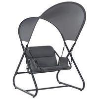 HOLLYWOODSCHAUKEL Grau Solagna - Grau, Metall (114/182/117cm) - Beliani