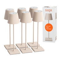 LED Akku-Tischlampe, Nuindie 3.0 6er-Set, dünenbeige - Beige, Metall (38/10/38cm) - Sigor