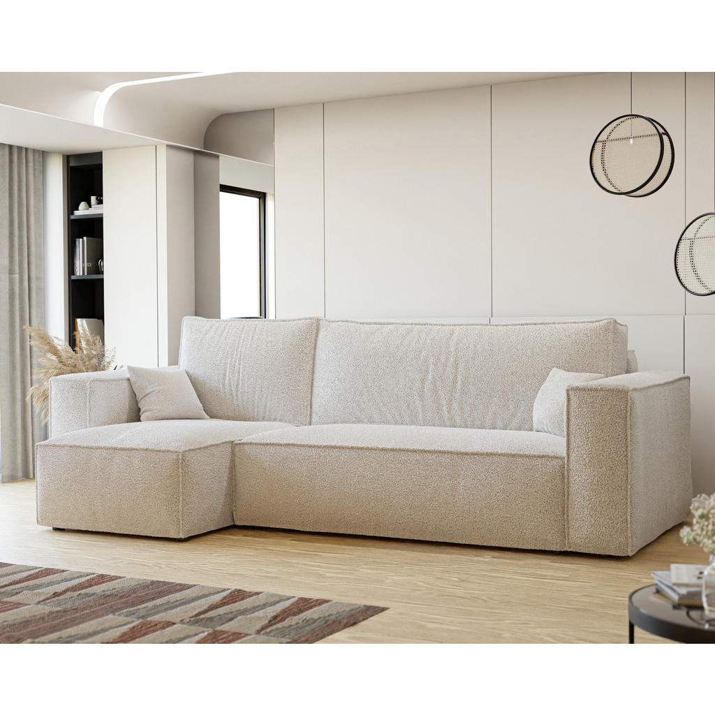 Thumbnail - Idohome Ecksofa, Creme, Textil, 4-Sitzer, L-Form,L-Form, 244x155 cm, Wohnzimmer, Sofas & Couches, Wohnlandschaften, Ecks...