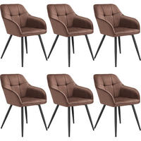 ESSZIMMERSTUHL 6er Set Marilyn 58 x 62 x 82 cm braun/schwarz - Schwarz/Braun, Kunststoff (58/82/62cm) - tectake